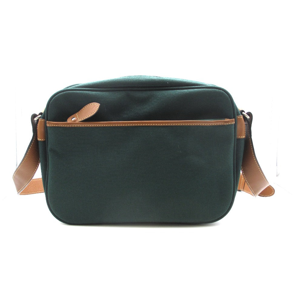 LANCEL ランセル ショルダーバッグ クロスボディ 斜め掛け キャンバス レザー グリーン ブラウン メンズ レディース