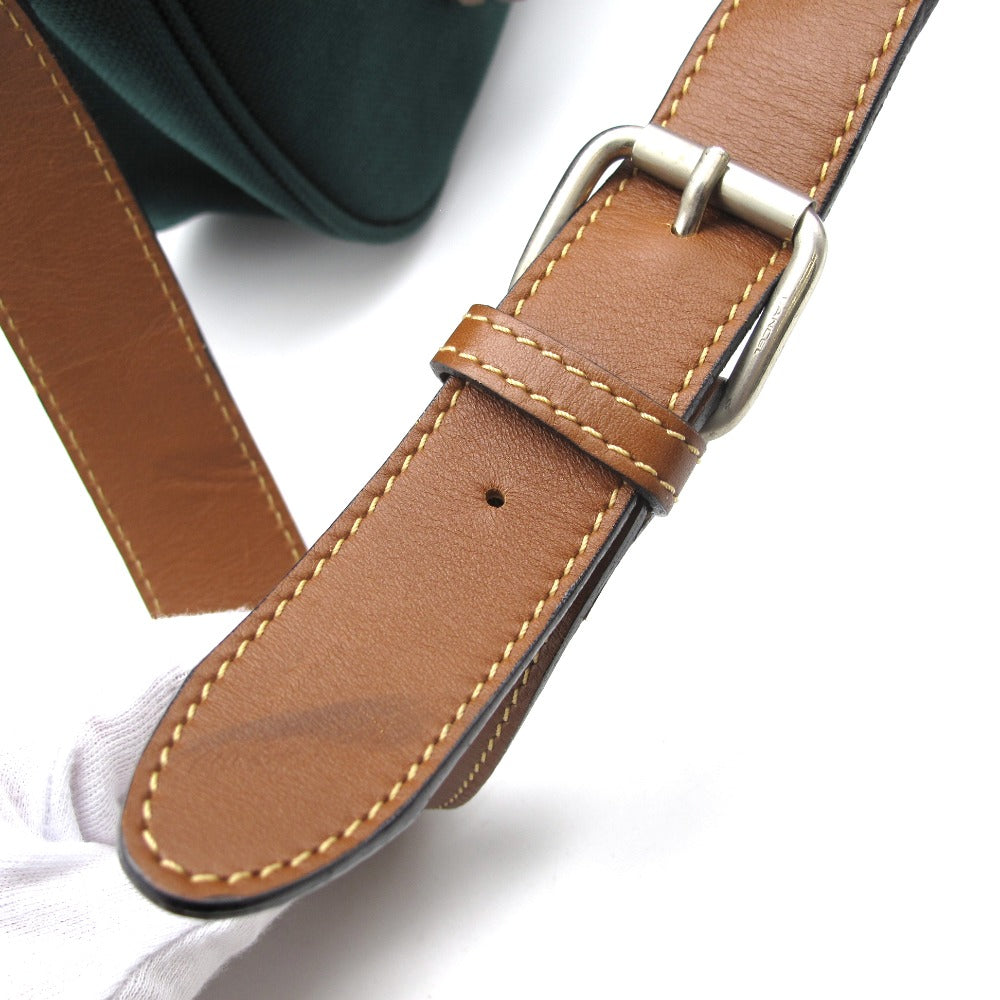 LANCEL ランセル ショルダーバッグ クロスボディ 斜め掛け キャンバス レザー グリーン ブラウン メンズ レディース