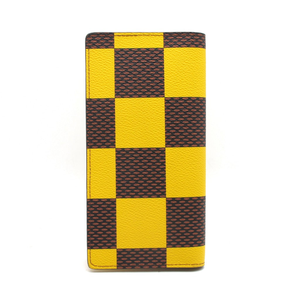 LOUIS VUITTON ルイ・ヴィトン ポルトフォイユ ブラザNM ダミエ ポップキャンバス N40541 長財布 ロングウォレット PVC レザー イエロー ブラウン ファレル・ウィリアムス 箱有