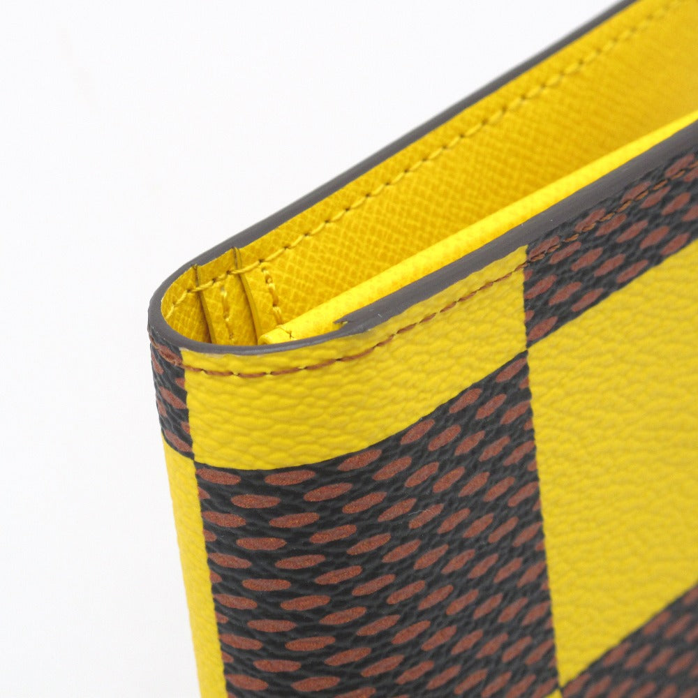 LOUIS VUITTON ルイ・ヴィトン ポルトフォイユ ブラザNM ダミエ ポップキャンバス N40541 長財布 ロングウォレット PVC レザー イエロー ブラウン ファレル・ウィリアムス 箱有