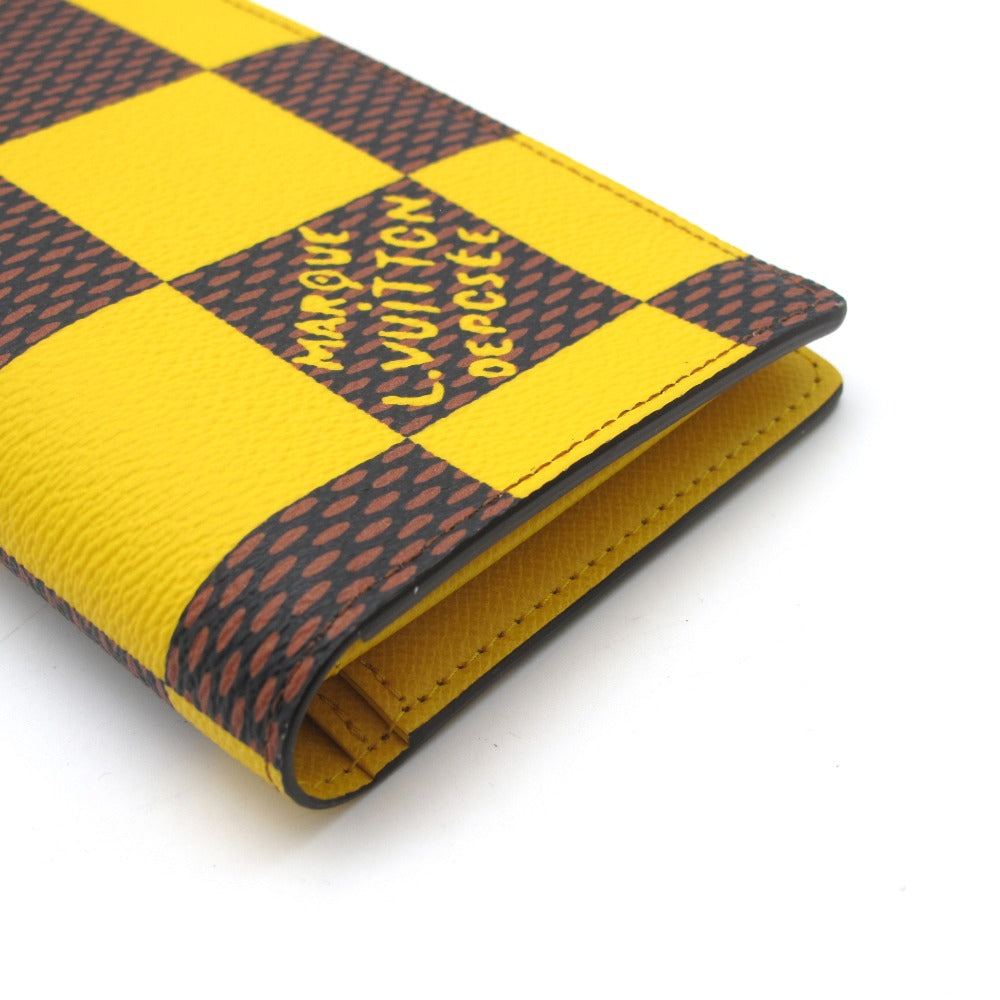 LOUIS VUITTON ルイ・ヴィトン ポルトフォイユ ブラザNM ダミエ ポップキャンバス N40541 長財布 ロングウォレット PVC レザー イエロー ブラウン ファレル・ウィリアムス 箱有