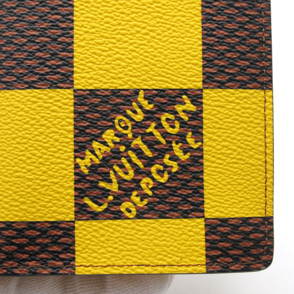 LOUIS VUITTON ルイ・ヴィトン ポルトフォイユ ブラザNM ダミエ ポップキャンバス N40541 長財布 ロングウォレット PVC レザー イエロー ブラウン ファレル・ウィリアムス 箱有