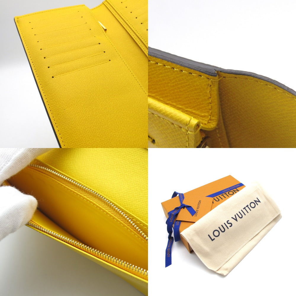 LOUIS VUITTON ルイ・ヴィトン ポルトフォイユ ブラザNM ダミエ ポップキャンバス N40541 長財布 ロングウォレット PVC レザー イエロー ブラウン ファレル・ウィリアムス 箱有