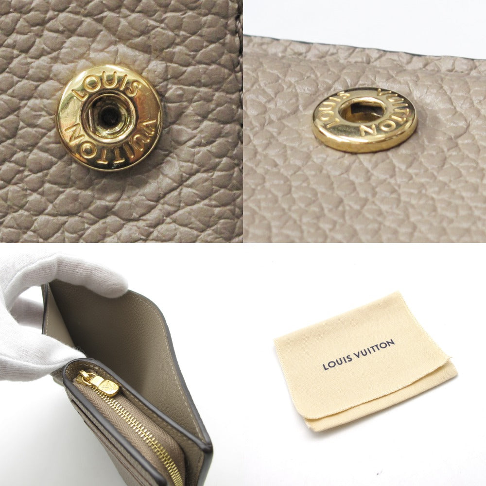 LOUIS VUITTON ルイ・ヴィトン ポルトフォイユ クレア モノグラムアンプラント トゥルトレール M80152 二つ折り財布 コンパクト ウォレット レザー グレージュ レディース