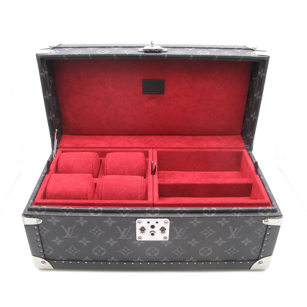 LOUIS VUITTON ルイ・ヴィトン コフレ アクセソワール モノグラム エクリプス M44127 ルージュ シルバー金具 ジュエリーケース ウォッチケース 小物収納 鍵付きトランク 箱有