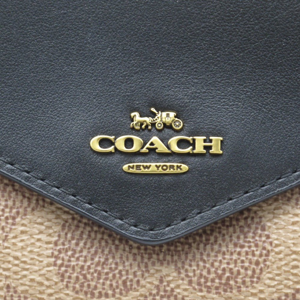 COACH コーチ カラー ブロック シグネチャー 三つ折り財布 コンパクト ウォレット 32610 レザー PVC レディース メンズ