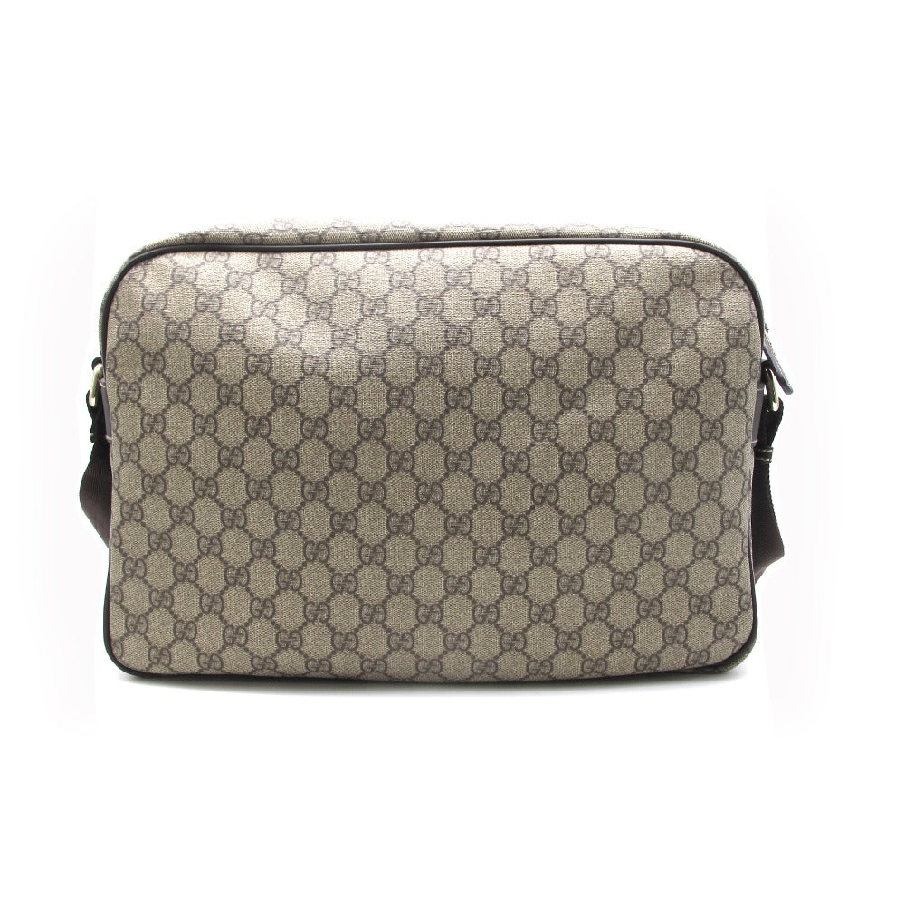 GUCCI グッチ GGスプリーム ショルダーバッグ メッセンジャー クロスボディ 斜め掛け 211107 PVC レザー ベージュ
