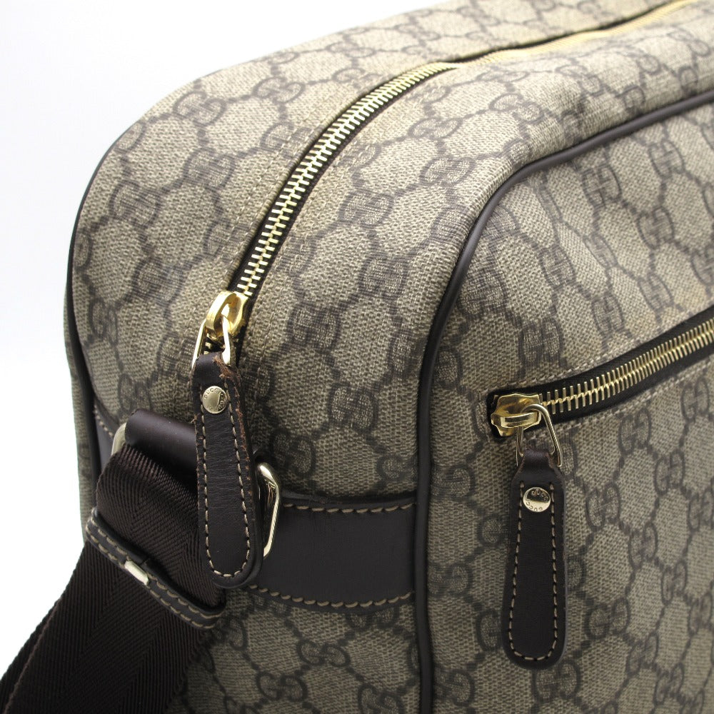 GUCCI グッチ GGスプリーム ショルダーバッグ メッセンジャー クロスボディ 斜め掛け 211107 PVC レザー ベージュ