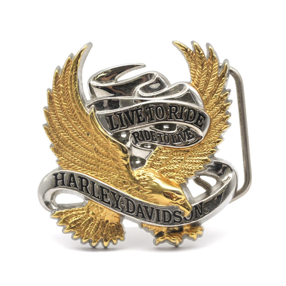 Harley Davidson ハーレーダビッドソン ベルト バックルのみ イーグル ゴールド シルバー メタル バイク ファッション 小物