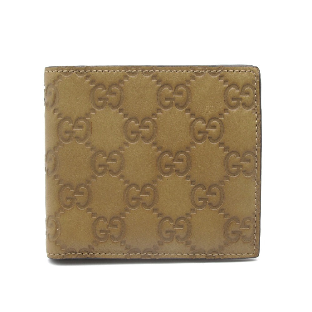 GUCCI グッチ グッチシマ GG 二つ折り財布 コンパクトウォレット レザー ブラウン 146223 メンズ