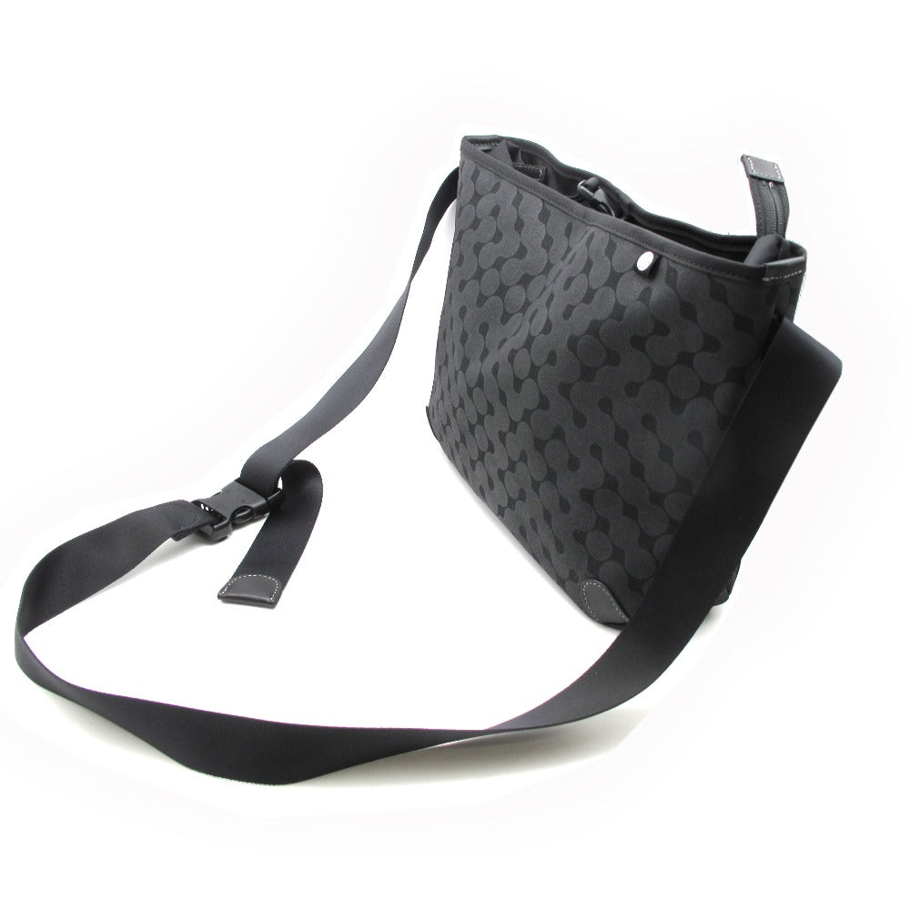 PELLE BORSA ペレボルサ ショルダーバッグ クロスボディ 斜め掛け メッセンジャー ブラック コーティングキャンバス レザー 男女兼用
