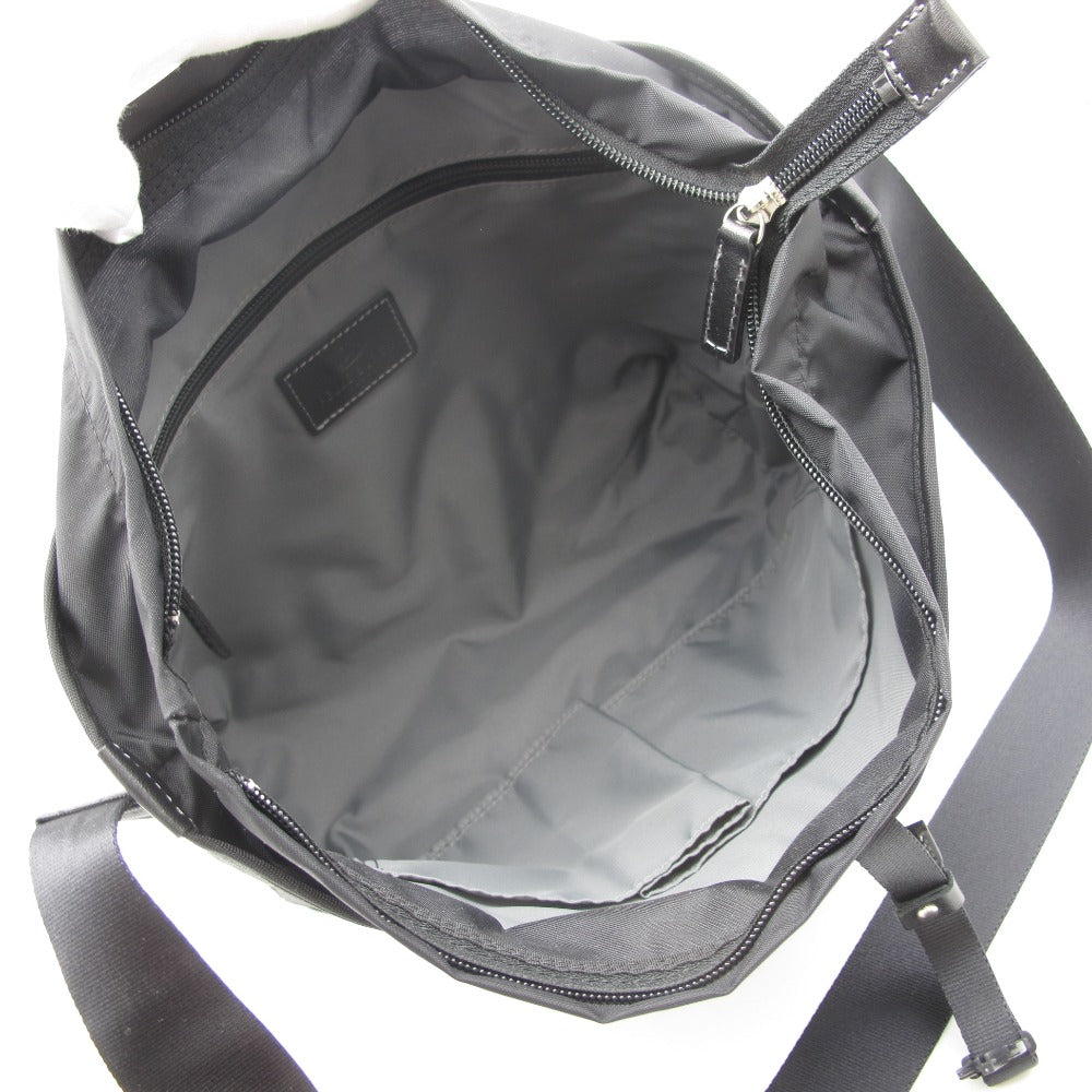 PELLE BORSA ペレボルサ ショルダーバッグ クロスボディ 斜め掛け メッセンジャー ブラック コーティングキャンバス レザー 男女兼用