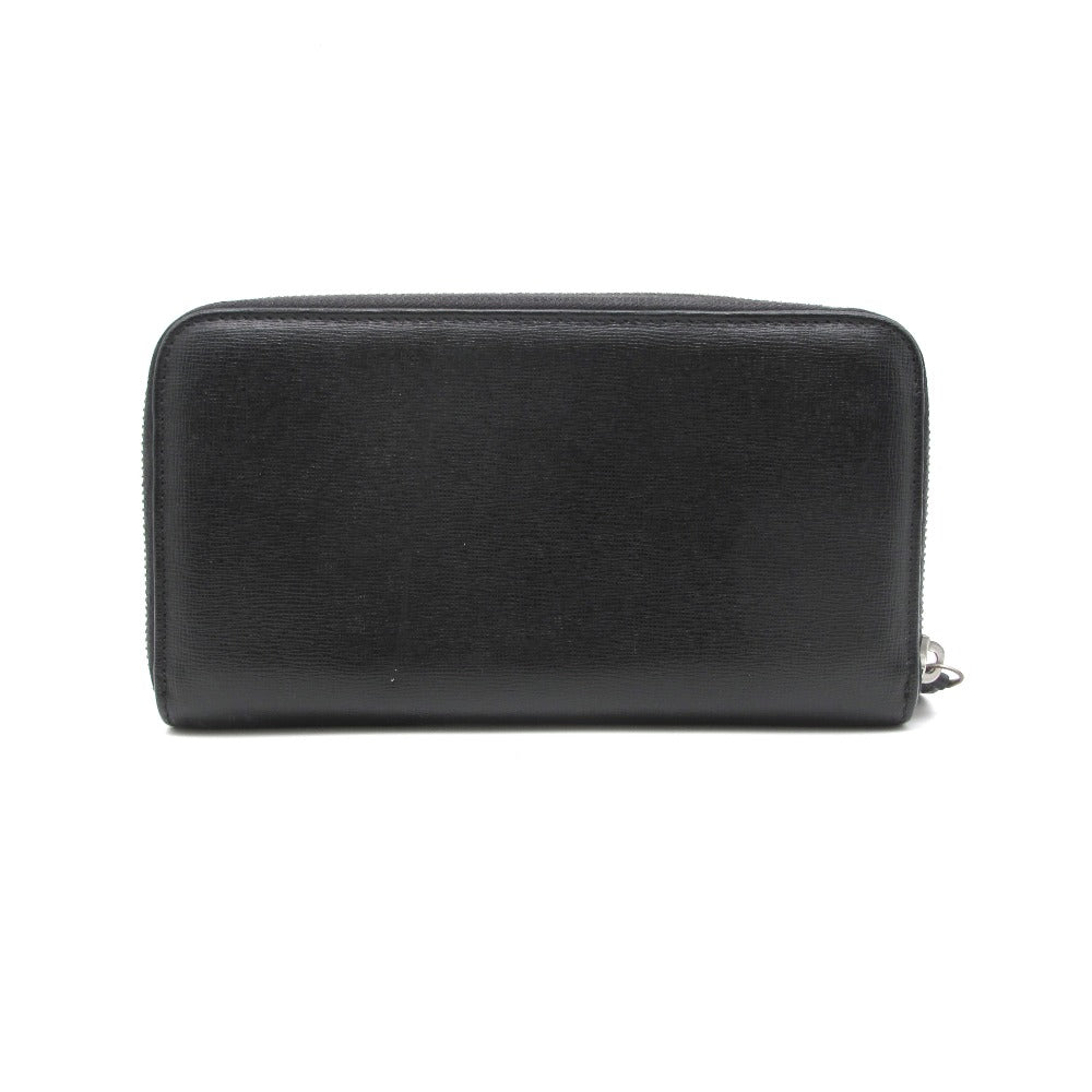 Emporio Armani エンポリオ・アルマーニ ラウンドファスナー 長財布 ウォレット イーグル ロゴ レザー ブラック メンズ