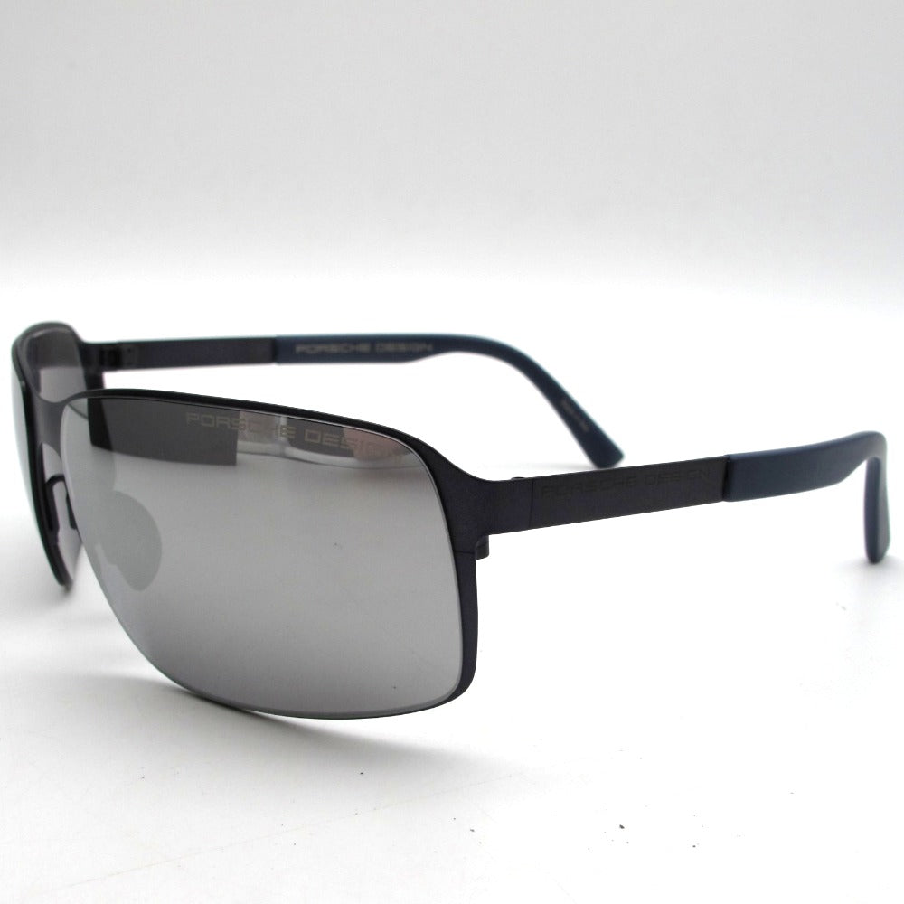 Porsche Design ポルシェデザイン サングラス メタルフレーム ミラーレンズ ダークブルー×ネイビー 63-14-135 クロス・ケース付き 眼鏡 アイウェア P8565