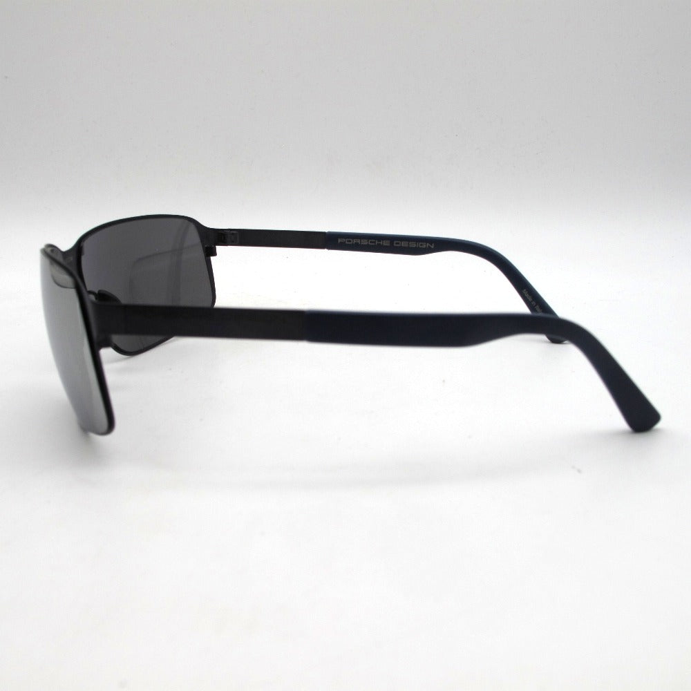 Porsche Design ポルシェデザイン サングラス メタルフレーム ミラーレンズ ダークブルー×ネイビー 63-14-135 クロス・ケース付き 眼鏡 アイウェア P8565
