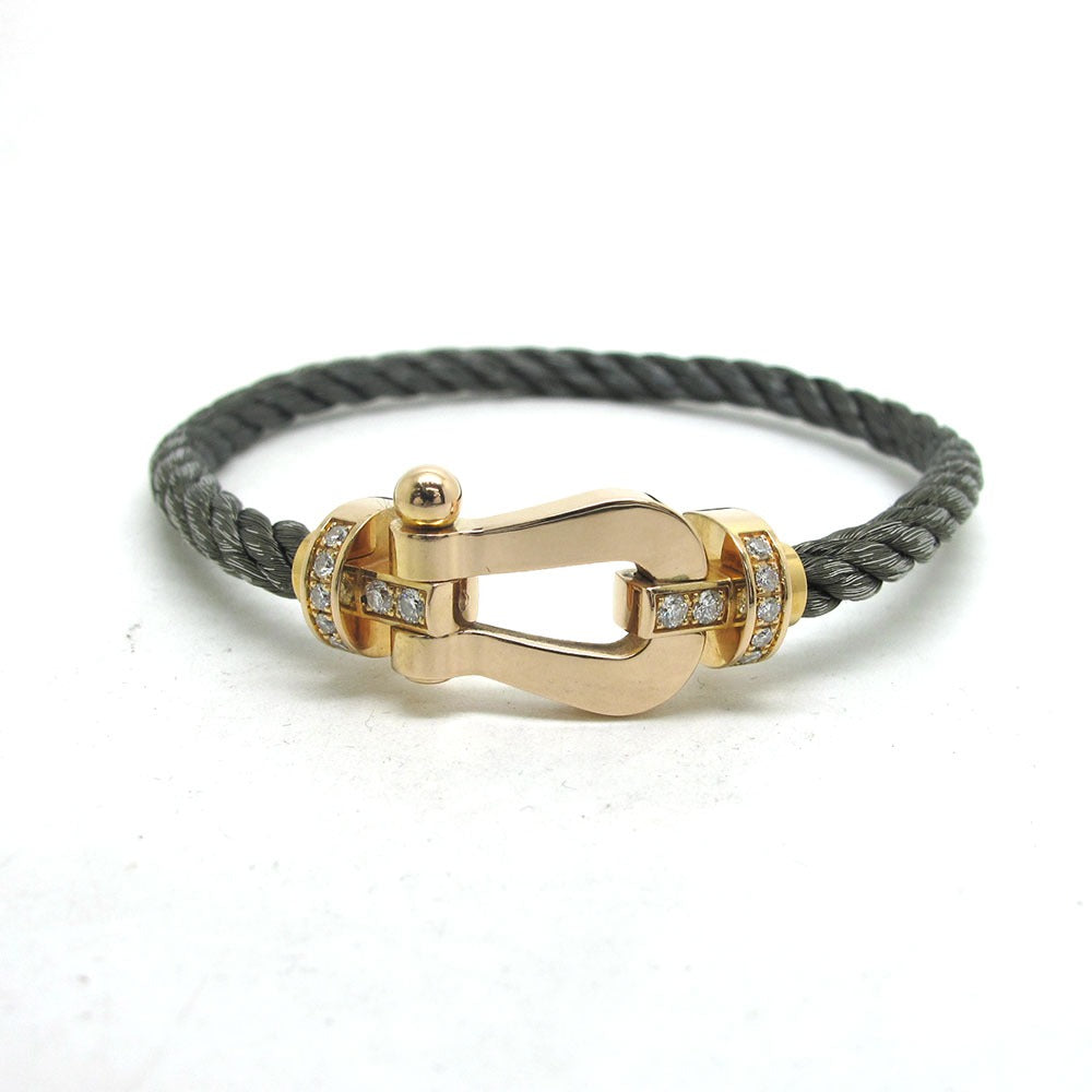 FRED フレッド ブレスレット フォース10 LM 750 K18 ピンクゴールド ダイヤ ハーフ カーキ 17cm