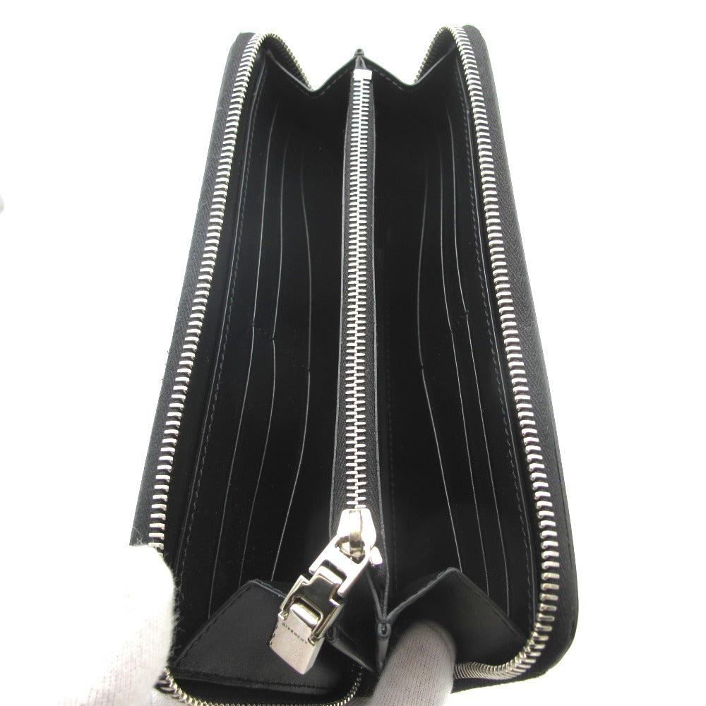 GIVENCHY ジバンシィ 長財布 ジバンシー トロンプルイユ 内に小銭入れあり レザー カーフレザー ブラック シルバー色金具
