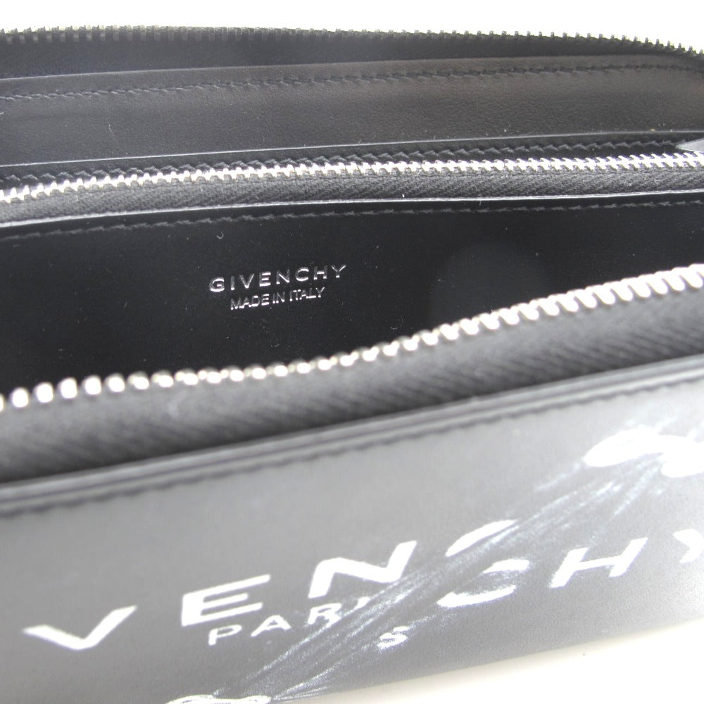 GIVENCHY ジバンシィ 長財布 ジバンシー トロンプルイユ 内に小銭入れあり レザー カーフレザー ブラック シルバー色金具