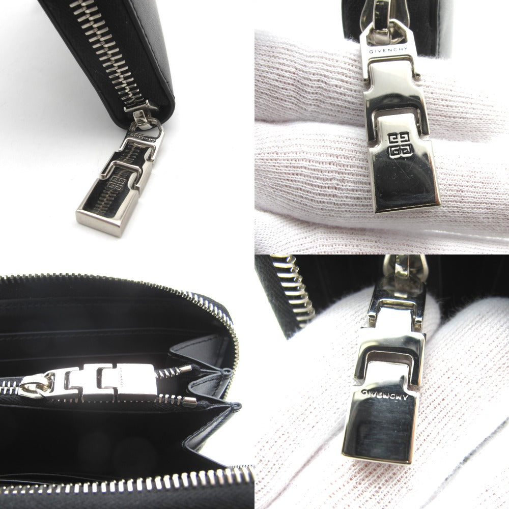 GIVENCHY ジバンシィ 長財布 ジバンシー トロンプルイユ 内に小銭入れあり レザー カーフレザー ブラック シルバー色金具