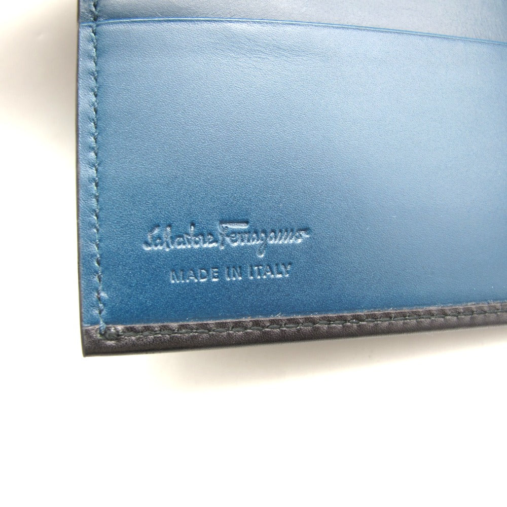 Salvatore Ferragamo サルヴァトーレフェラガモ 二つ折り財布 マネークリップ付き財布 ウォレット 札入れ カードケース イタリア製