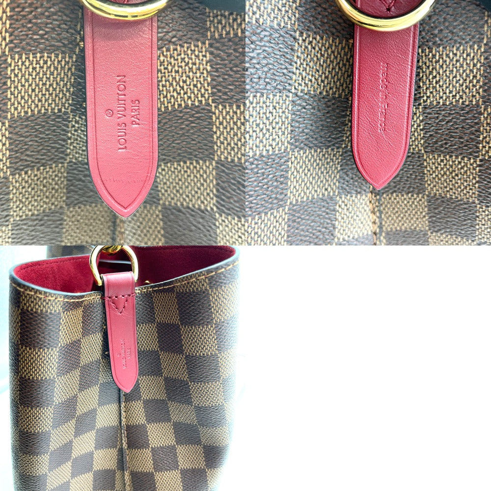 LOUIS VUITTON ルイ・ヴィトン ショルダーバッグ ダミエ・エベヌ エベヌ ネオノエ バケット レザー ブラウン×レッド×ゴールド レディース ダミエ N40214