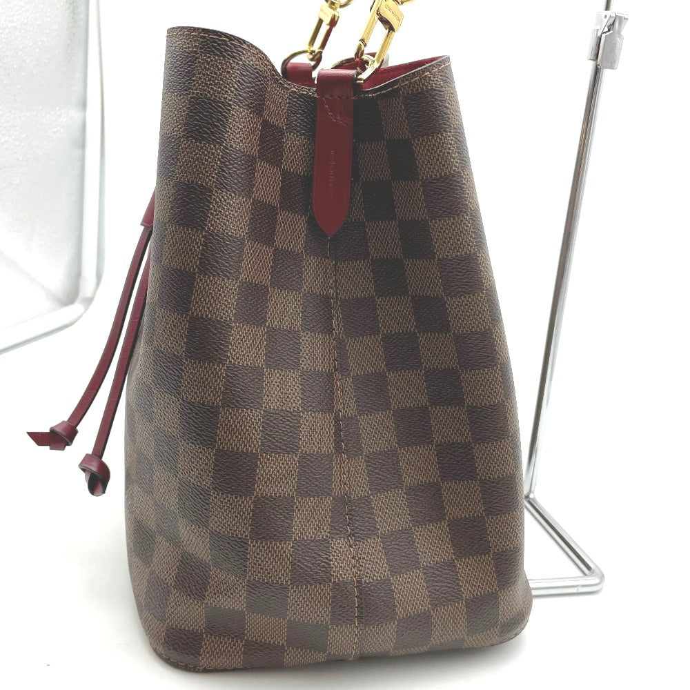 LOUIS VUITTON ルイ・ヴィトン ショルダーバッグ ダミエ・エベヌ エベヌ ネオノエ バケット レザー ブラウン×レッド×ゴールド レディース ダミエ N40214