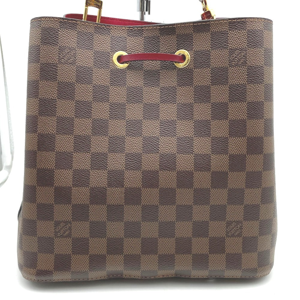 LOUIS VUITTON ルイ・ヴィトン ショルダーバッグ ダミエ・エベヌ エベヌ ネオノエ バケット レザー ブラウン×レッド×ゴールド レディース ダミエ N40214