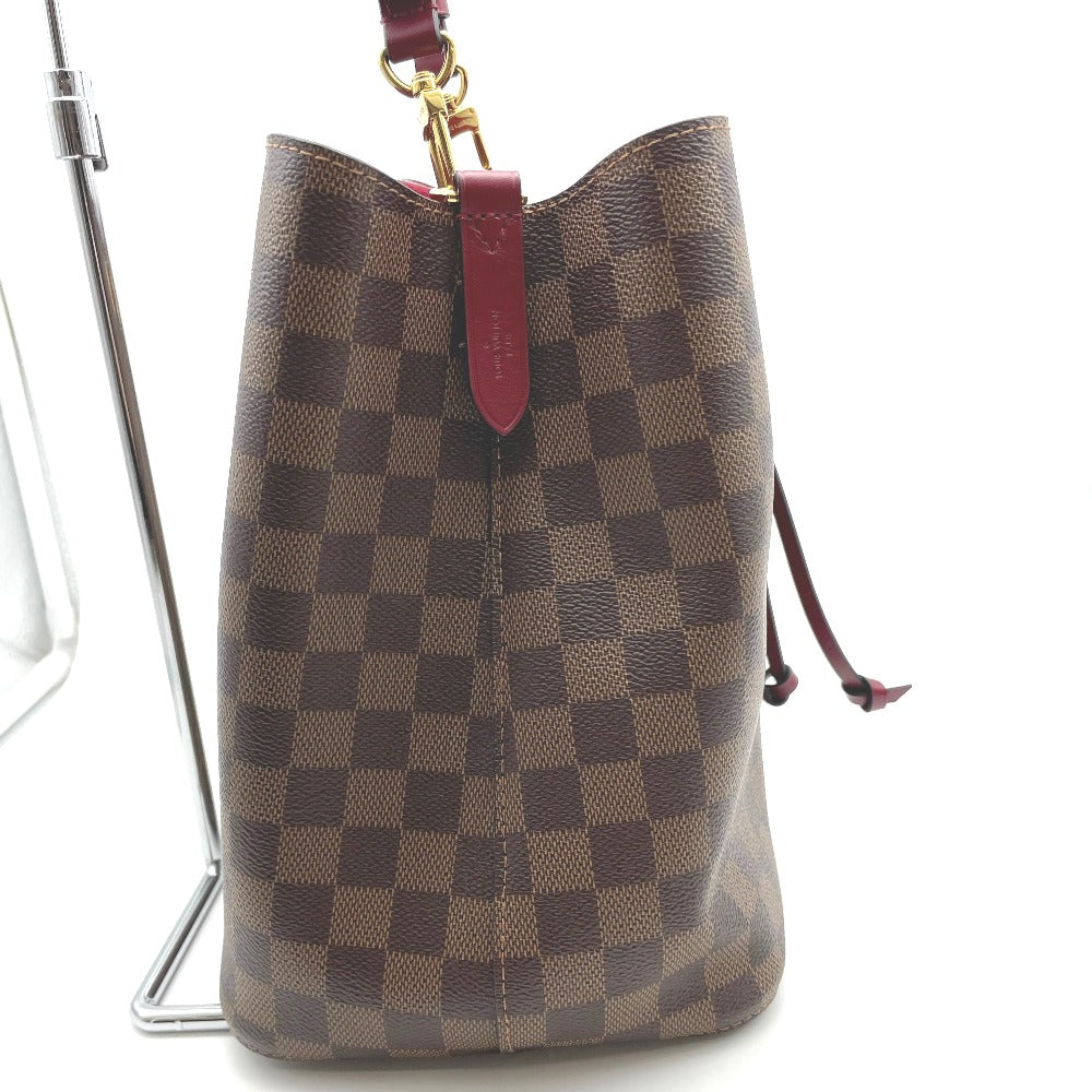 LOUIS VUITTON ルイ・ヴィトン ショルダーバッグ ダミエ・エベヌ エベヌ ネオノエ バケット レザー ブラウン×レッド×ゴールド レディース ダミエ N40214