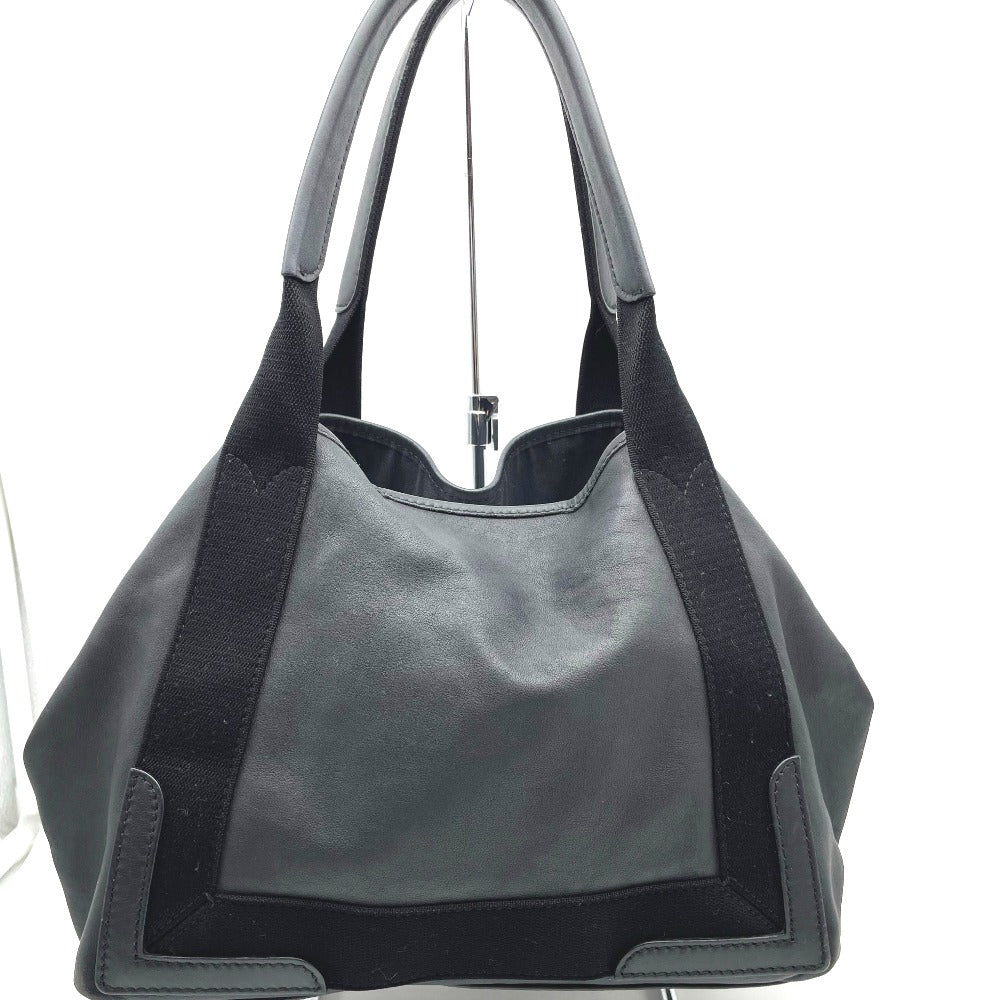 BALENCIAGA バレンシアガ トートバッグ ネイビートートS ハンドバッグ パンチング ロゴ レザー グレー ブラック 黒 ポーチ付き 339933