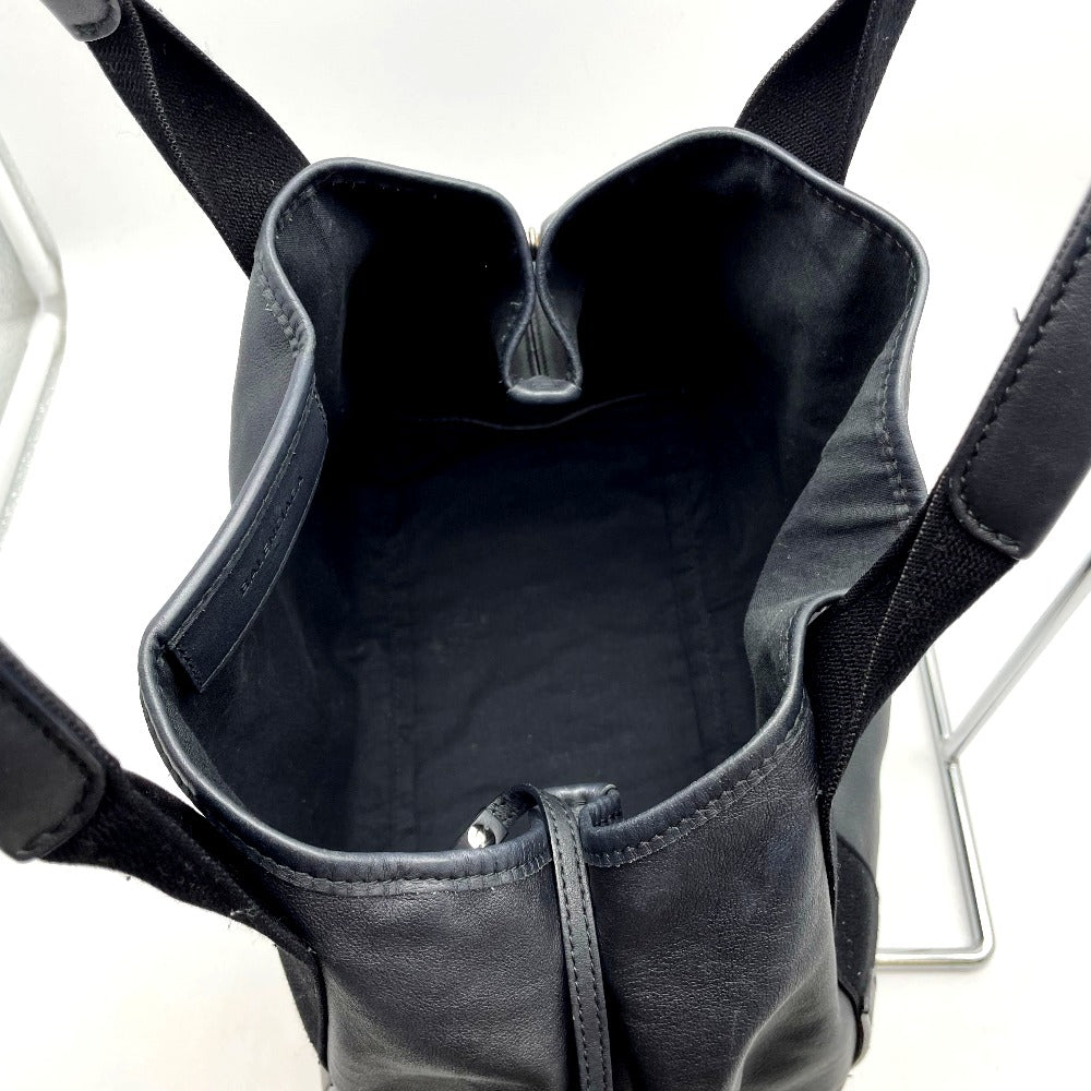 BALENCIAGA バレンシアガ トートバッグ ネイビートートS ハンドバッグ パンチング ロゴ レザー グレー ブラック 黒 ポーチ付き 339933