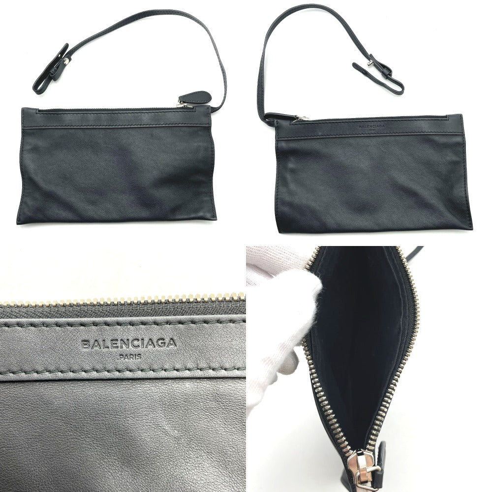 BALENCIAGA バレンシアガ トートバッグ ネイビートートS ハンドバッグ パンチング ロゴ レザー グレー ブラック 黒 ポーチ付き 339933