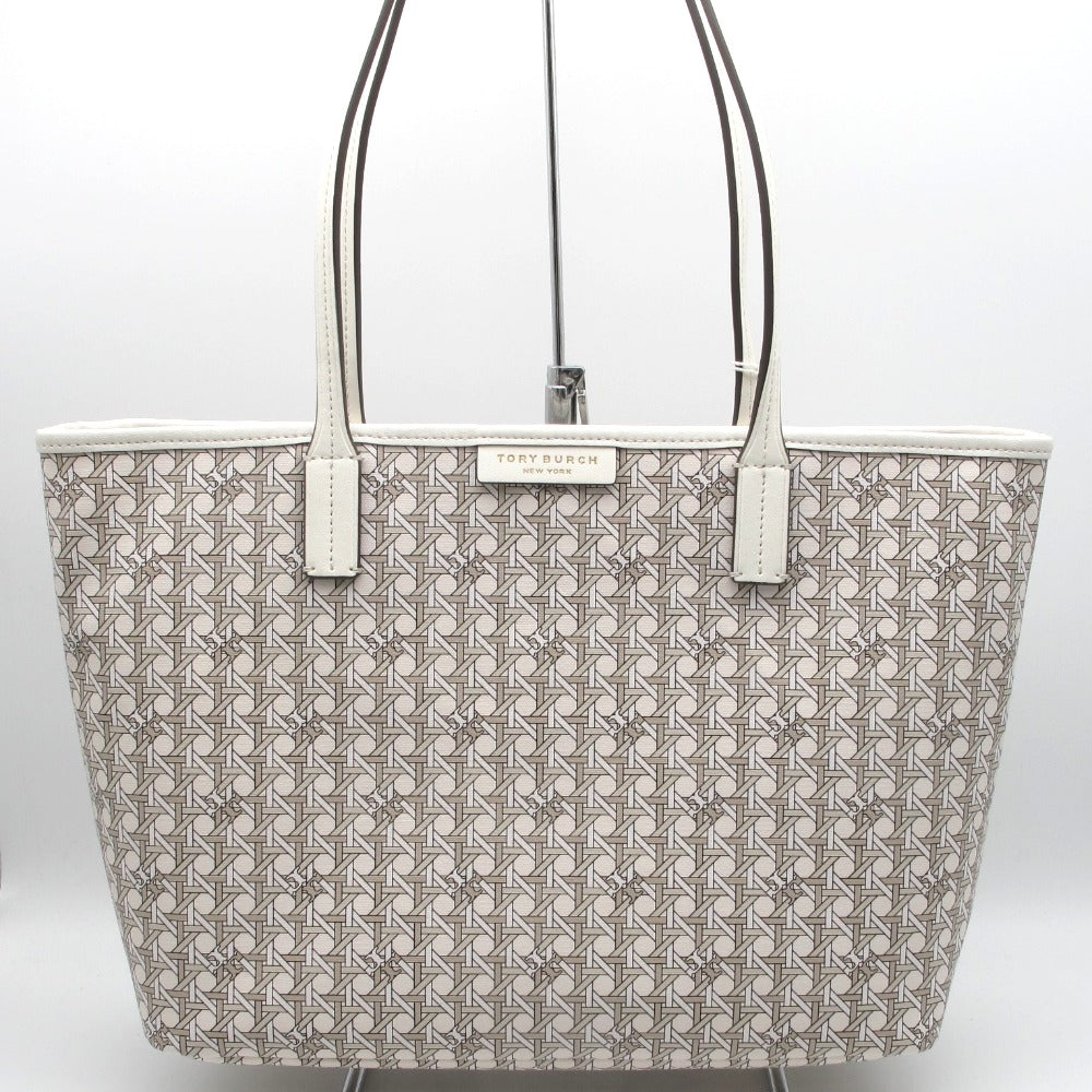 Tory Burch トリーバーチ トートバッグ ショルダーバッグ バスケットウィーブトートバッグ BASKET WEAVE ミニバッグ付き ホワイト ベージュ グレージュ レディース 147748 未使用品