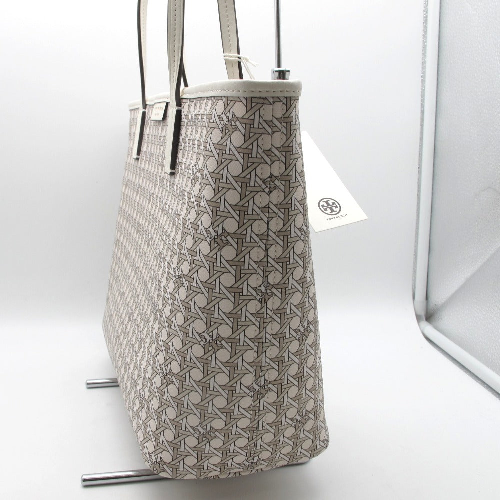 Tory Burch トリーバーチ トートバッグ ショルダーバッグ バスケットウィーブトートバッグ BASKET WEAVE ミニバッグ付き ホワイト ベージュ グレージュ レディース 147748 未使用品