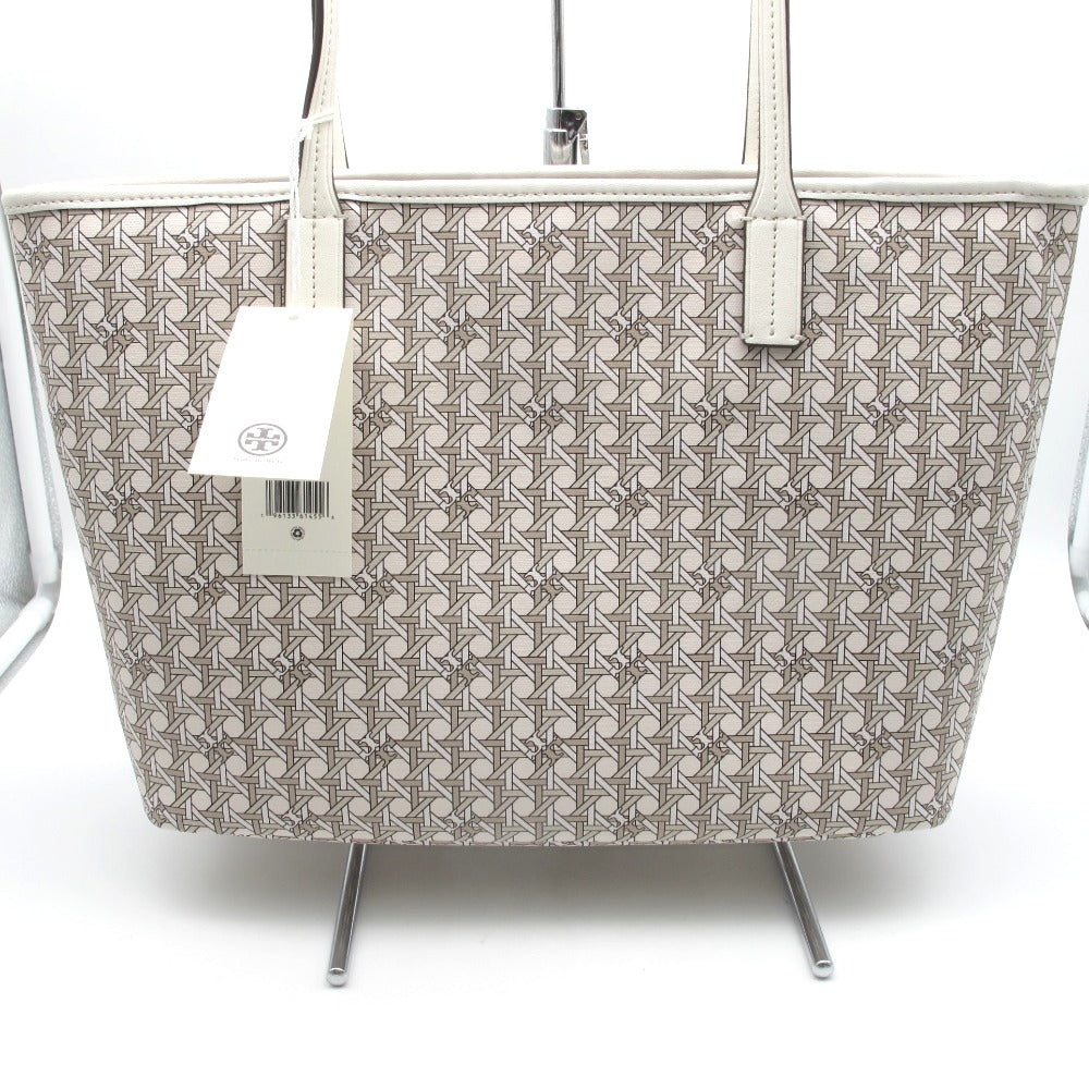 Tory Burch トリーバーチ トートバッグ ショルダーバッグ バスケットウィーブトートバッグ BASKET WEAVE ミニバッグ付き ホワイト ベージュ グレージュ レディース 147748 未使用品