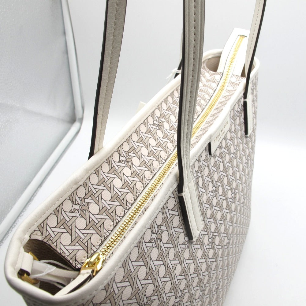Tory Burch トリーバーチ トートバッグ ショルダーバッグ バスケットウィーブトートバッグ BASKET WEAVE ミニバッグ付き ホワイト ベージュ グレージュ レディース 147748 未使用品