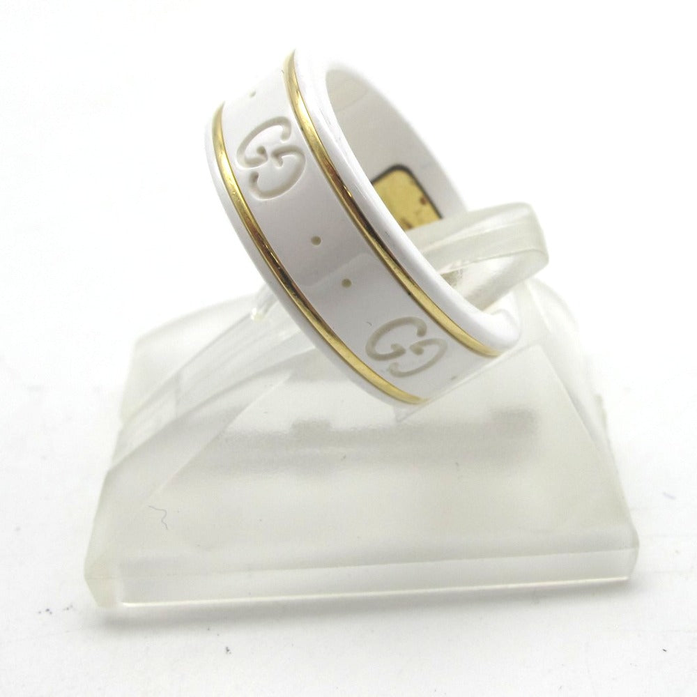 GUCCI グッチ リング・指輪 セラミック K18 Au750 ホワイト セラミック アイコン GG #8 実寸7.5号 2699