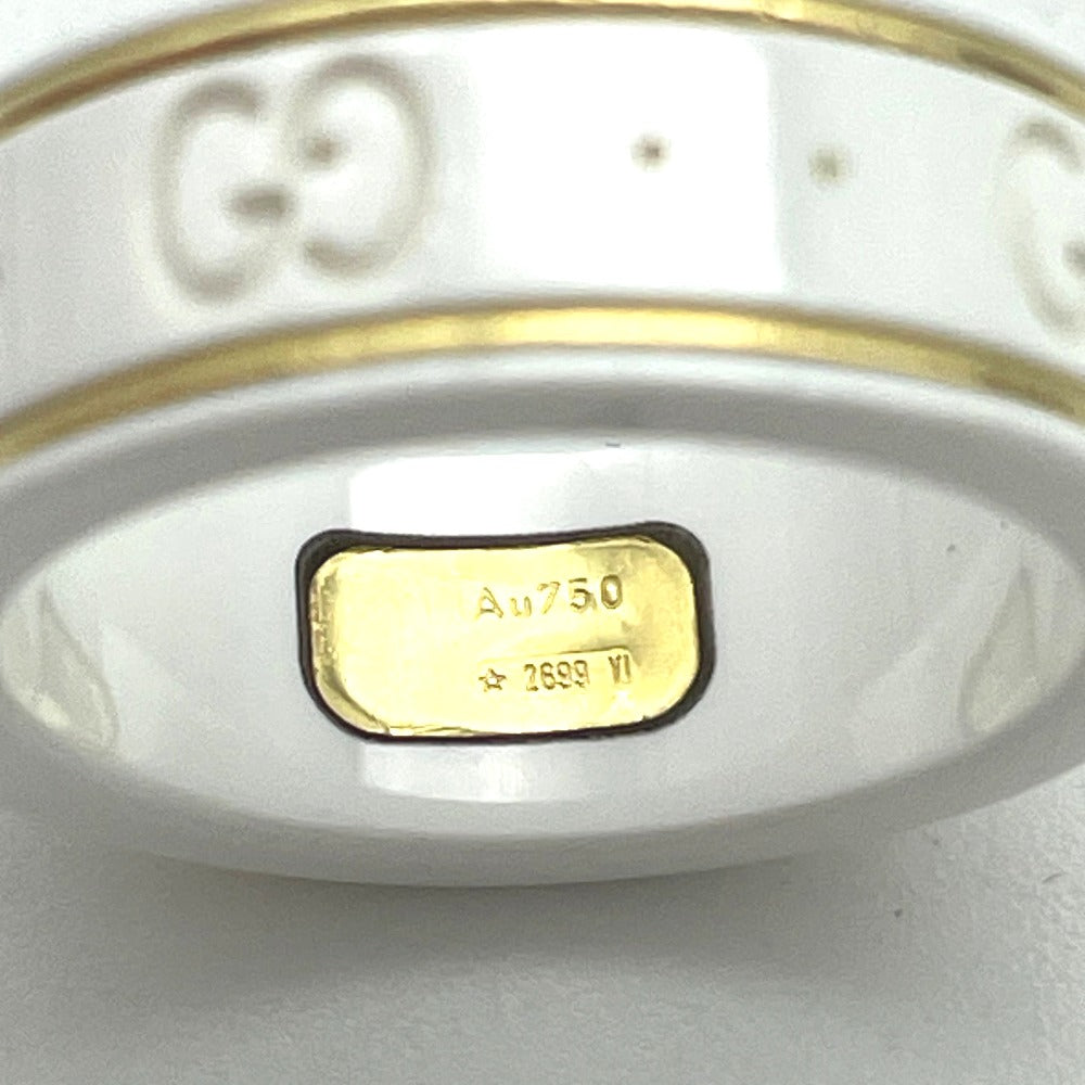 GUCCI グッチ リング・指輪 セラミック K18 Au750 ホワイト セラミック アイコン GG #8 実寸7.5号 2699
