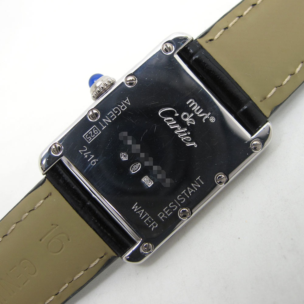 CARTIER カルティエ 腕時計 マストタンク SM W1014254 2416 シルバー925 アラビア クォーツ TANK