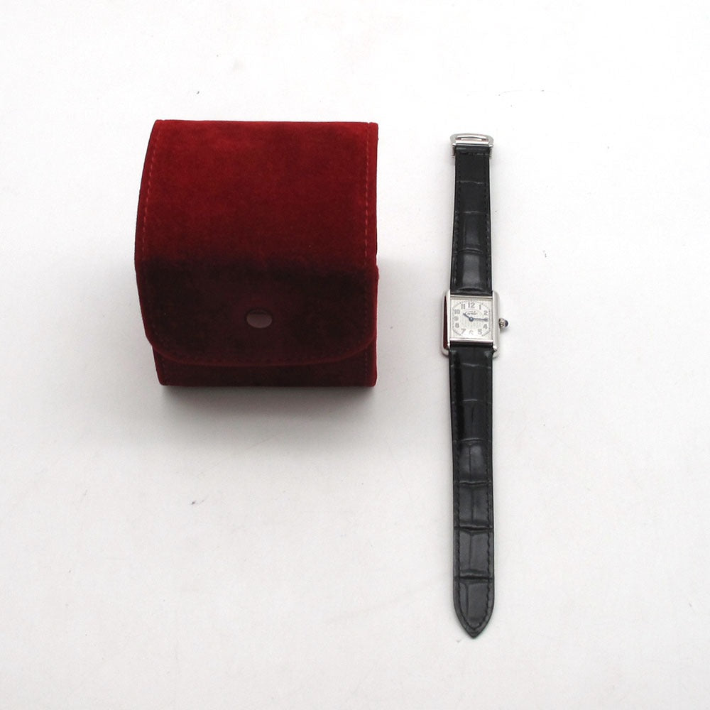 CARTIER カルティエ 腕時計 マストタンク SM W1014254 2416 シルバー925 アラビア クォーツ TANK