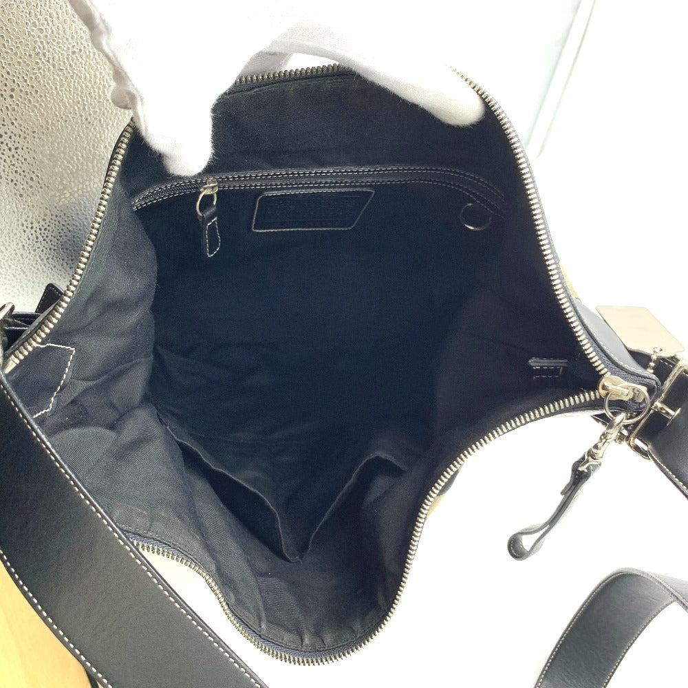 COACH コーチ ショルダーバッグ ナイロン レザー ブラック シグネチャー レディース 6345