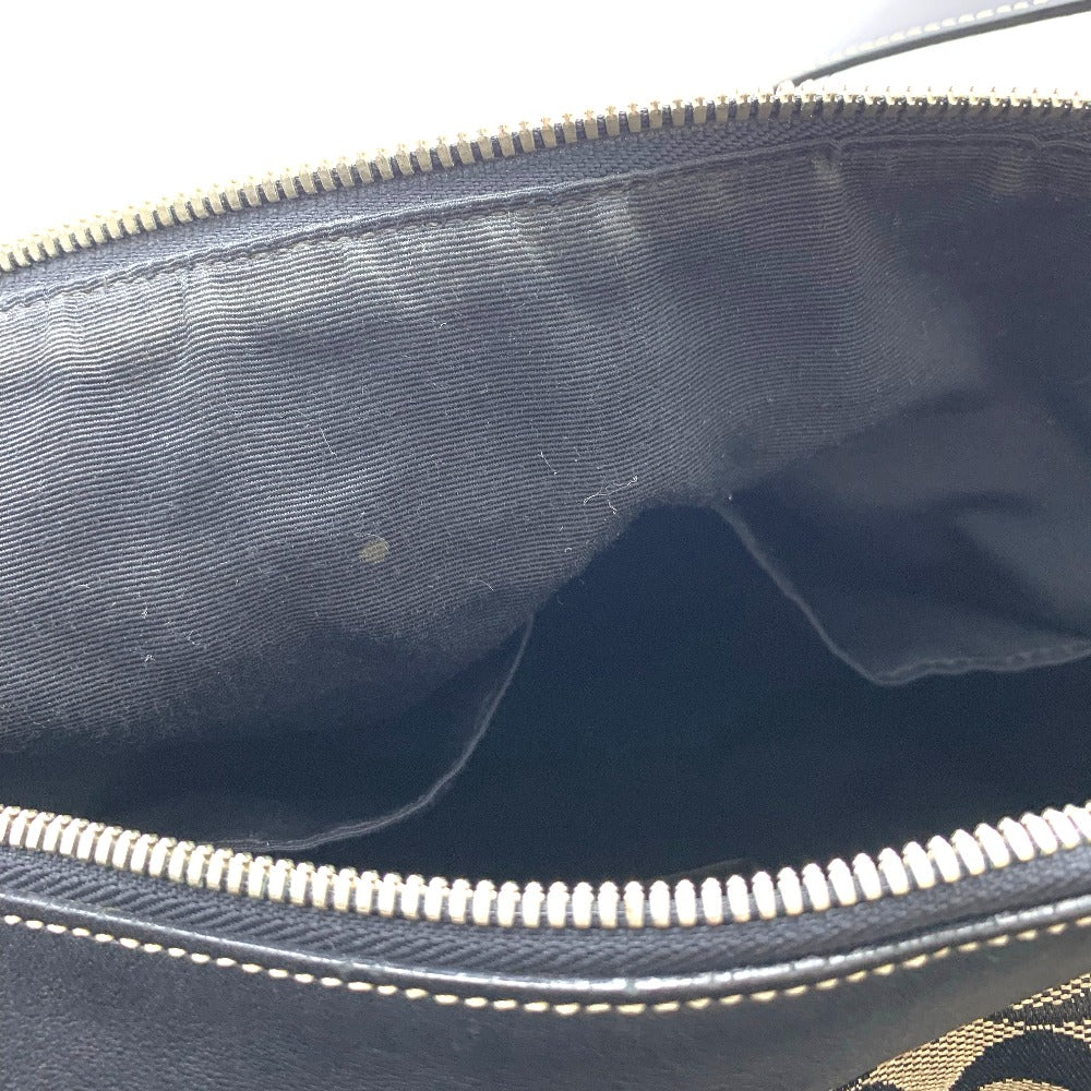 COACH コーチ ショルダーバッグ ナイロン レザー ブラック シグネチャー レディース 6345