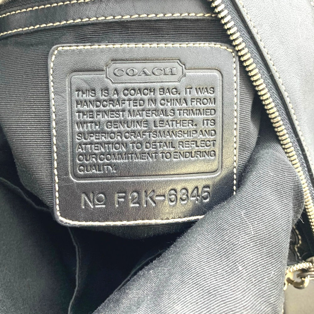 COACH コーチ ショルダーバッグ ナイロン レザー ブラック シグネチャー レディース 6345