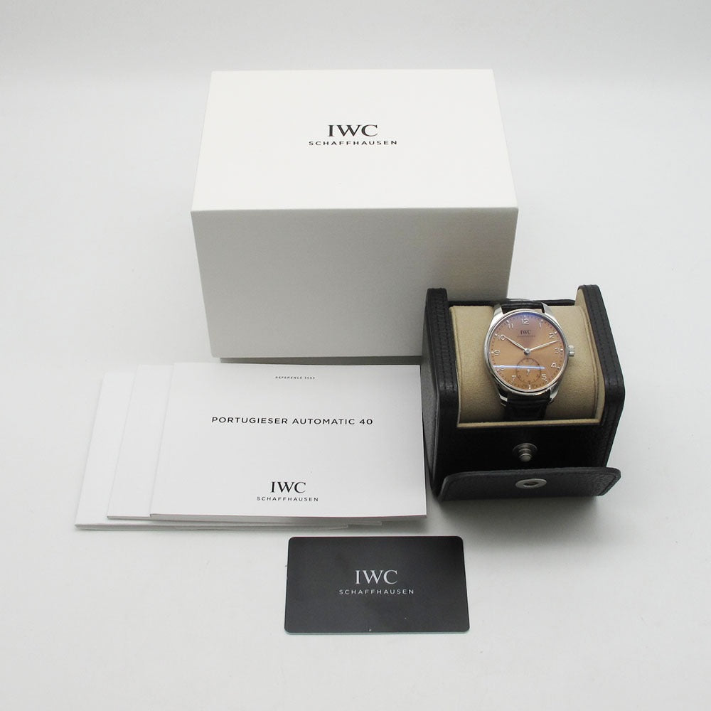 IWC SCHAFFHAUSEN アイダブリューシー シャフハウゼン 腕時計 ポルトギーゼ オートマティック 40 IW358313 サーモンピンク 自動巻き PORTUGUESE 未使用品