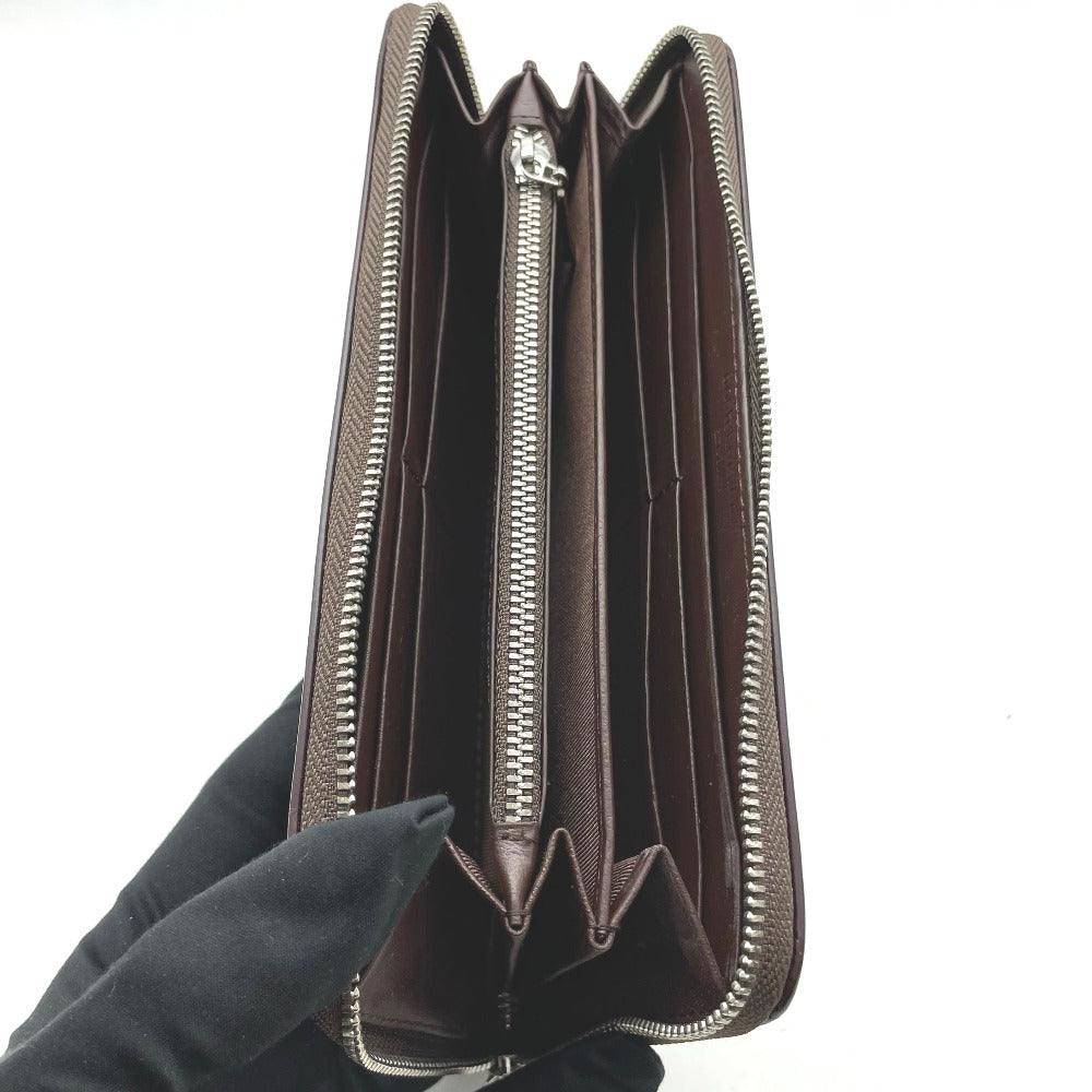 doob London ドゥーブロンドン 長財布 ラウンドファスナー 小銭入れあり 札入れ ウォレット レザー ブラウン 光沢あり メンズ