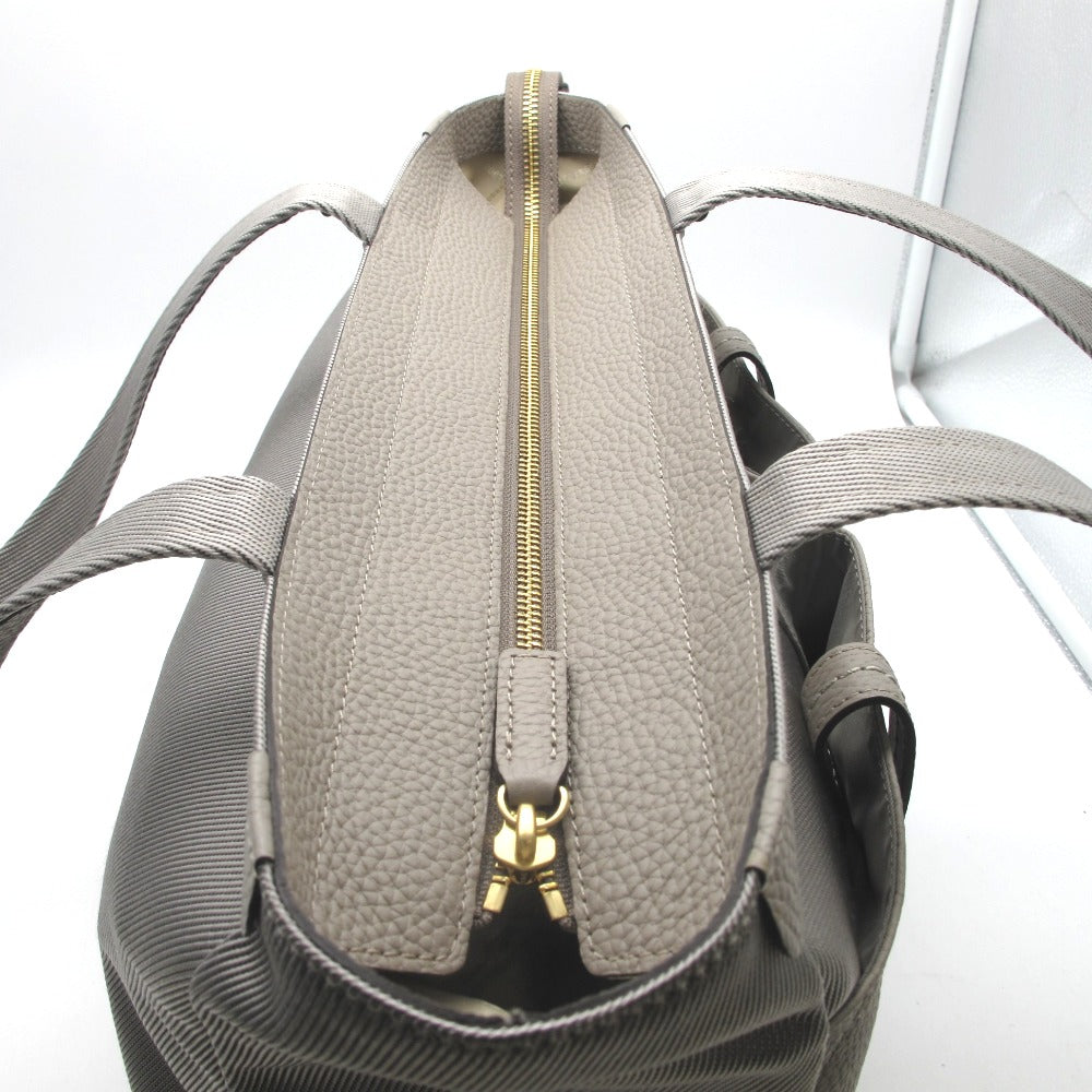 PELLE BORSA ペレボルサ トートバッグ ショルダーバッグ レネットコンビ Reinette Combi ナイロン 本革 肩がけ 軽量 A4サイズ収納 グレージュ レディース 4767