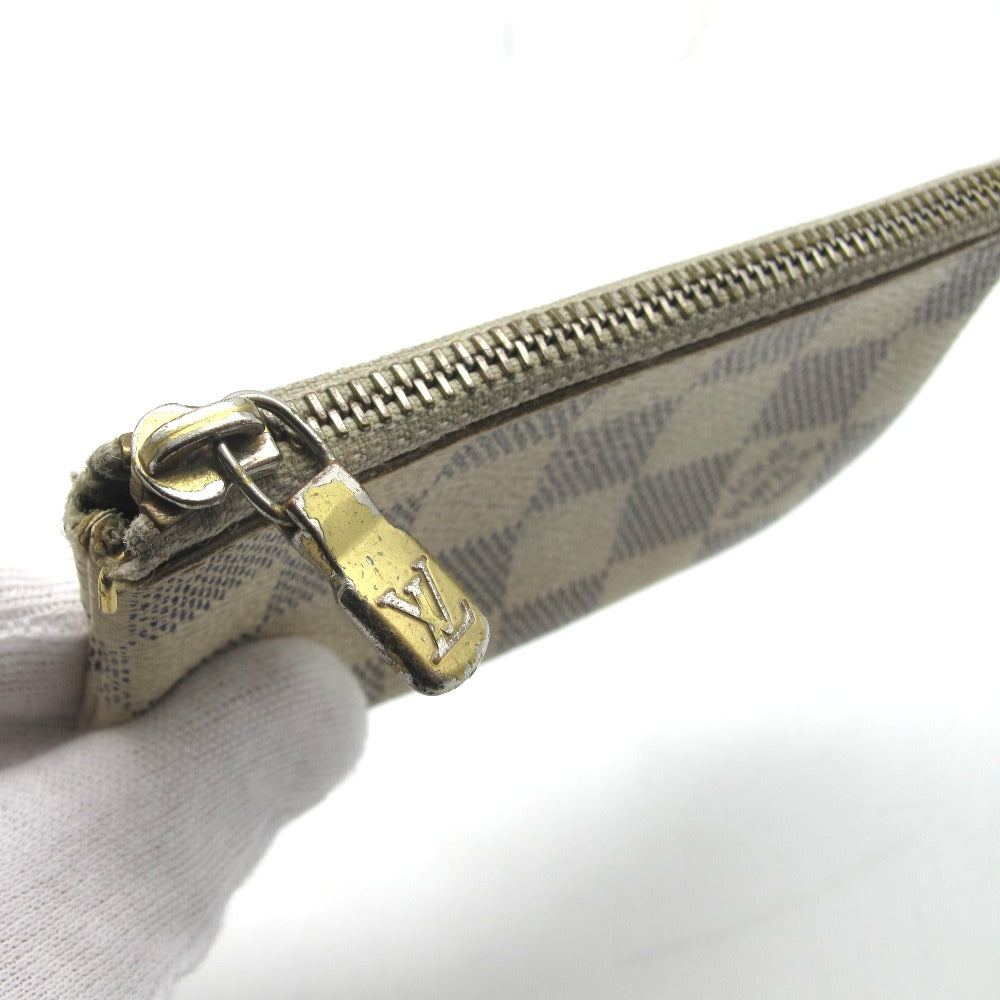 LOUIS VUITTON ルイ・ヴィトン コインケース ポシェット・クレ 小銭入れ ミニポーチ ダミエアズール 鍵の金具無し ホワイト ベージュ レディース N62659