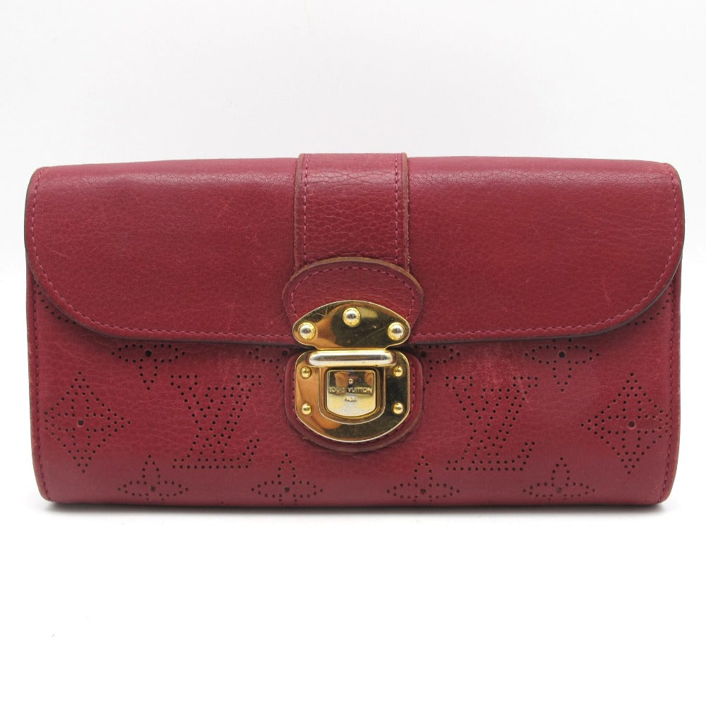 LOUIS VUITTON ルイ・ヴィトン 長財布 ポルトフォイユ イリス マヒナ パンチングレザー モノグラム ゴールド金具 グルナード レッド レディース M58135