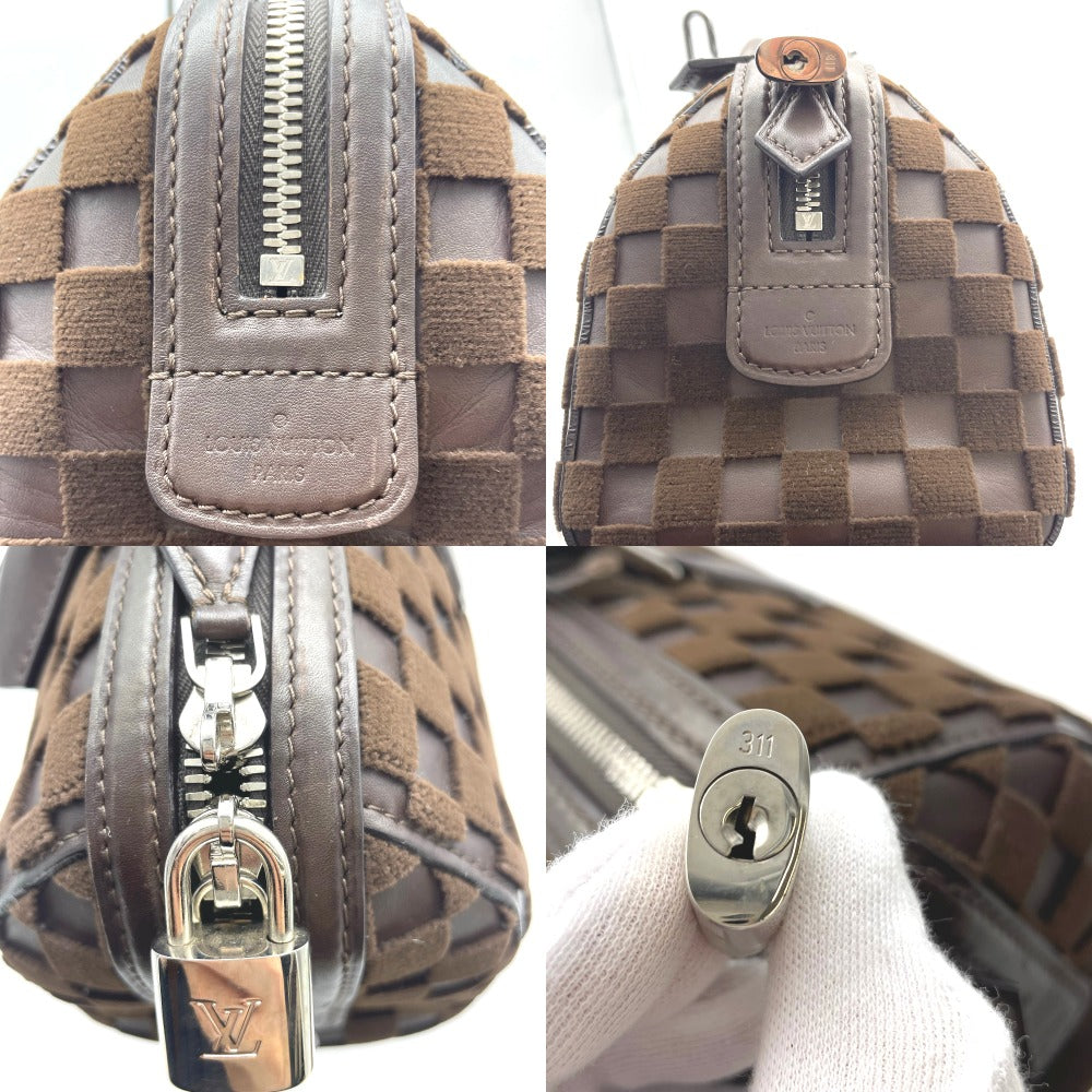 LOUIS VUITTON ルイ・ヴィトン ハンドバッグ ダミエ ダミエキュービック スピーディEW レザー ダークブラウン チョコレート レディース M48913