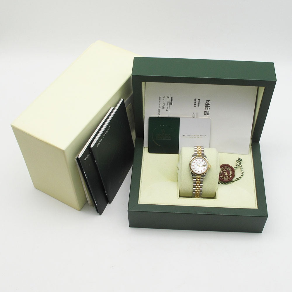 ROLEX ロレックス 腕時計 デイトジャスト 26 Ref.179173NGR D番 ホワイトシェル ルビー 自動巻き