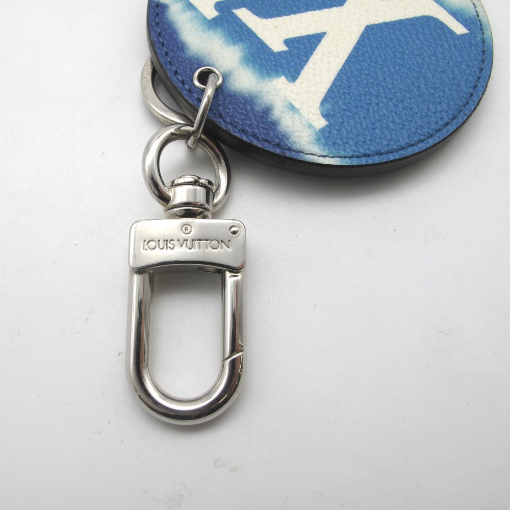 LOUIS VUITTON ルイ・ヴィトン キーホルダー ポルト・クレ・イリュストレ エスカルライン チャーム スカイブルー 青空 レザー M69272